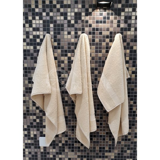 Cotton terry towel beige